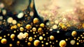 Golden Flowing dynamic balls as Background. Generated AI Royalty Free Stock Photo