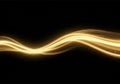 Golden Flowing Light Wave Abstract Background Royalty Free Stock Photo