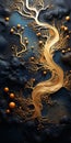 Golden Flowing Lines: Abstract Design Inspired By Fluid Landscapes