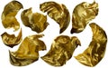 Golden Flying Fabric, Flowing Waving Gold Cloth, Yellow Drapes