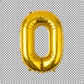 Golden Foil Balloon Zero Royalty Free Stock Photo