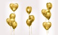 Golden foil balloons composition set Royalty Free Stock Photo