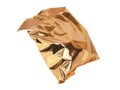 Golden foil package bag isolated on the white background Royalty Free Stock Photo