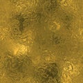 Golden Foil Seamless and Tileable luxury background texture. Glittering holiday wrinkled gold background. Royalty Free Stock Photo