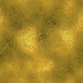 Golden Foil Seamless and Tileable luxury background texture. Glittering holiday wrinkled gold background. Royalty Free Stock Photo