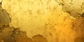 Golden foil wall rough surface. Old grunge texture metal yellow vintage decorative wallpaper gold paper Royalty Free Stock Photo