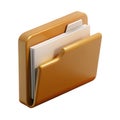 Golden folder icon with documents inside Royalty Free Stock Photo