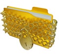 In golden folder with red hinged lock Royalty Free Stock Photo