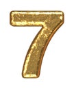 Golden font. Number seven