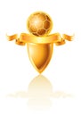 Golden football emblem