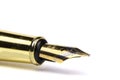 Golden fountain pen isolated on a white background Royalty Free Stock Photo