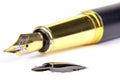 Golden fountain pen isolated on a white background Royalty Free Stock Photo