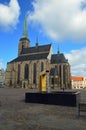 Golden Fountain and St Bartholomew Cathedral NÃÂ¡mÃâºstÃÂ­ Republiky Plzen Republic Square, Pilsen Czech Republic