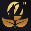 The golden 42 four two style Logo symbol number with black background