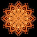 Golden fractal bonfire flower ornament Royalty Free Stock Photo