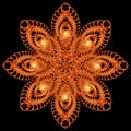 Golden fractal bonfire flower ornament Royalty Free Stock Photo