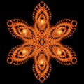 Golden fractal bonfire flower ornament Royalty Free Stock Photo