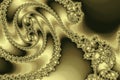 Golden Fractal Spiral, luxury pastel rose