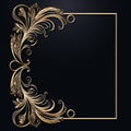 golden frame on a black background Royalty Free Stock Photo