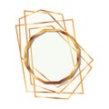 Golden frame dodecagon isolated icon