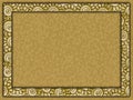 Golden frame with flowers and paper background Royalty Free Stock Photo