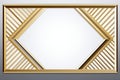 golden frame with geometric lines on a gray background Royalty Free Stock Photo