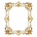 Vintage Baroque Gold Frame Design On White Background Royalty Free Stock Photo