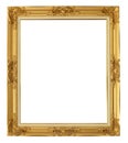 Golden frame on isolated white background with clipping path Royalty Free Stock Photo