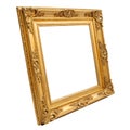 Golden Frame Isolated on White Background Royalty Free Stock Photo