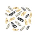 golden frame leaf vector illustartion