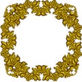 Golden Frame with luxury floral elements. Baroque style.