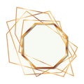 Golden frame octagon isolated icon