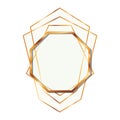 Golden frame octagon isolated icon