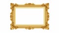 Realist Lifelike Gold Frame On White Background In Edogawa Ranpo Style