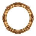 Golden frame of picture or photo, victorian decoration, elegance museum image. Royalty Free Stock Photo