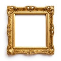 Golden frame of picture or photo, victorian decoration, elegance museum image Royalty Free Stock Photo