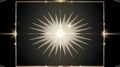 a golden frame with a starburst on a black background Royalty Free Stock Photo