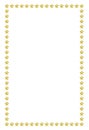 Golden frame with stars for any text. Vector frame isolated on white