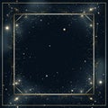 golden frame with stars and constellations on a black background Royalty Free Stock Photo