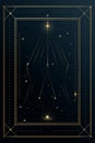 golden frame with stars and constellations on a black background Royalty Free Stock Photo