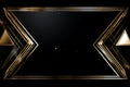 golden frame with triangles and stars on a black background Royalty Free Stock Photo