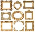 Golden frames. baroque style antique objects