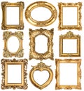 Golden frames. Baroque style antique objects Royalty Free Stock Photo