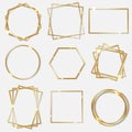 Golden Frames Isolated White background Royalty Free Stock Photo