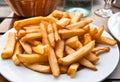 Golden French fries potatoes