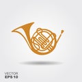 Golden French Horn Icon Royalty Free Stock Photo