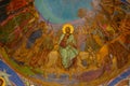 Golden frescoes of the Church of the Savior on Spilled Blood in Saint Petersburg, Russia