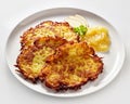 Golden Fried Potato Rosti Served with Applesauce Royalty Free Stock Photo