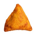 Golden Fried Triangular Samosa Pastry Isolated on White Background indian food snack Royalty Free Stock Photo