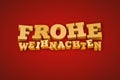 Golden Frohe Weihnachten text on a red background Royalty Free Stock Photo